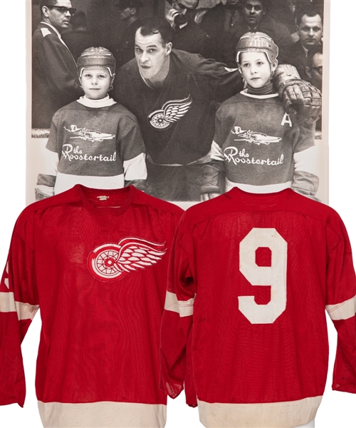 Gordie Howes 1964-65 Detroit Red Wings Game-Worn Jersey with Multiple LOAs - Team Repairs! - Photo-Matched!