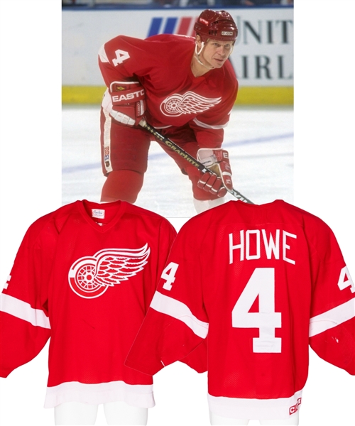 Mark Howes 1994-95 Detroit Red Wings Game-Worn Jersey with Team COA and MeiGray COR - Likely Photo-Match!