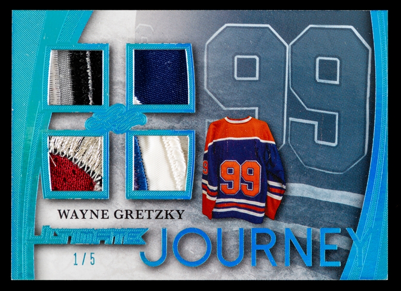 2015-16 Leaf Ultimate Journey Memorabilia Hockey Card #UJ-20 HOFer Wayne Gretzky (1/5)