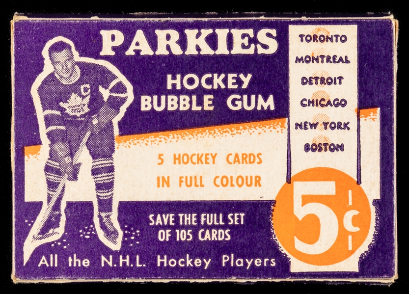 1951-52 Parkhurst Hockey Card Wrapper Box (Purple Variation)