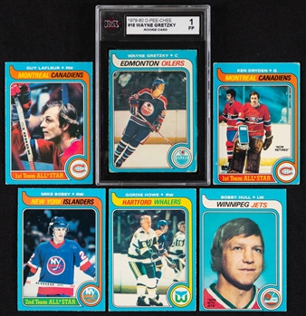 1979-80 O-Pee-Chee Hockey Complete 396-Card Set Including #18 HOFer Wayne Gretzky Rookie Card (Graded KSA 1)