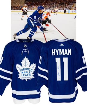 Zack Hymans 2018-19 Toronto Maple Leafs Signed Game-Worn Jersey with Team COA - Team Repairs! - Photo-Matched!