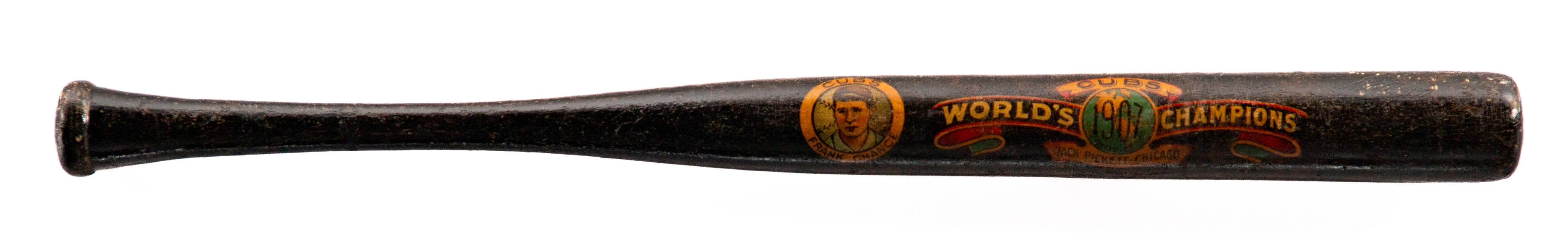 Frank Chance 1907 Chicago Cubs Worlds Champions Mini Decal Bat