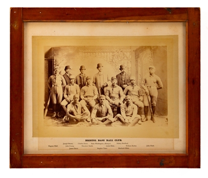 Circa 1880s/90s Bristol Base Ball Club Photograph (16 1/2" X 19 1/2") - The Earliest Known Image of a Black Baseball Team!