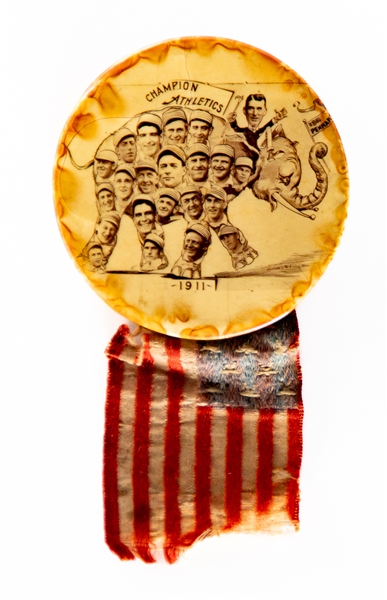 Philadelphia Athletics 1911 Championship Pin with Ribbon 