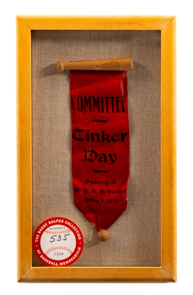 Tinker Day 1918 Ribbon Badge in Small Frame (5 1/4" x 8 3/4")