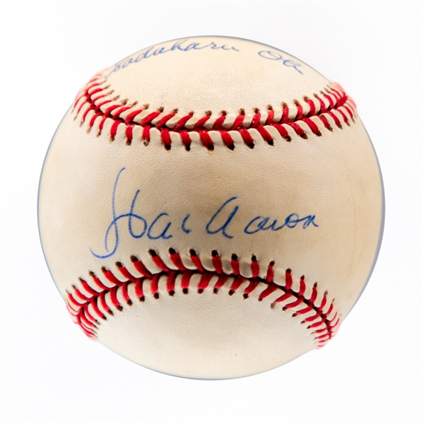 Hank Aaron and Sadaharu Oh Dual-Signed Baseball with PSA/DNA COA