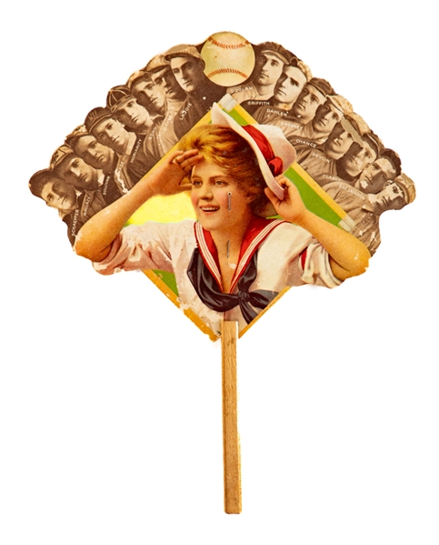 Original 1910 Die-Cut Baseball Fan - Color Version (R.E. Culler)