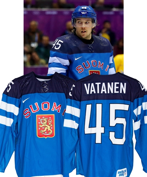 Sami Vatanens 2014 Sochi Winter Olympics Team Finland Game-Worn Jersey - Photo-Matched!