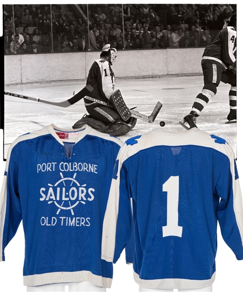 Circa 1973-74 Toronto Maple Leafs #1 Game-Worn Jersey Attributed to Eddie Johnston - Later Recycled to Oldtimers Team - Photo-Referenced!