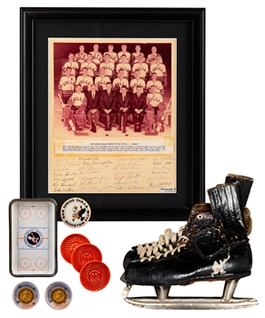 Max McNabs 1960s/1970s WHL San Diego Gulls Collection Inc. 1966-67 Team-Signed Framed Photo, WHL 1970-71 Watch, Coaches Skates and Additional Items with Family LOA 