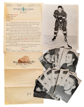 Max McNabs Vintage and Modern Detroit Red Wings Memorabilia Collection Including Vintage Postcards, Programs, Clippings and Photos with Family LOA 