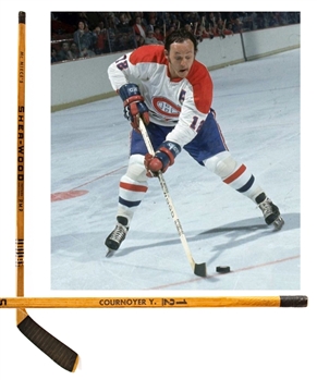 Yvan Cournoyers 1972-73 Montreal Canadiens Sher-Wood P.M.P Game-Used Stick - Stanley Cup Championship Season!