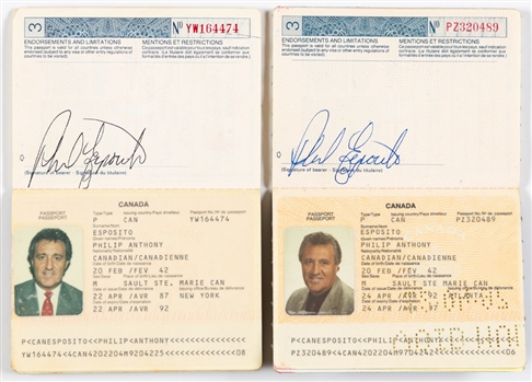 Phil Espositos 1987 to 2012 Canadian Passport Collection of 3 from His Personal Collection with His Signed LOA