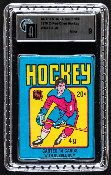 1979-80 O-Pee-Chee Hockey Unopened Wax Pack - Graded GAI MINT 9 – Wayne Gretzky Rookie Card Year