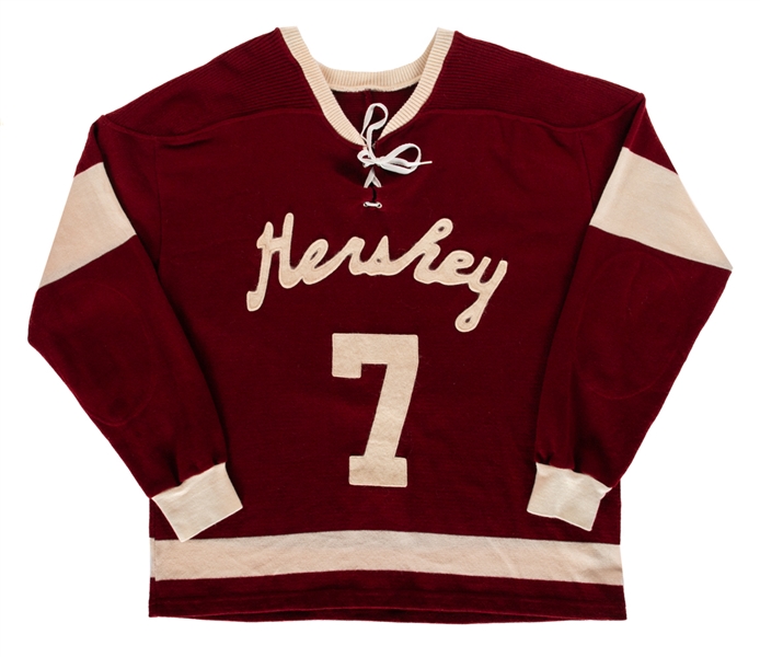 Hershey Bears 1950s-Style Film-Worn #7 Wool Jersey from "Keep Your Head Up, Kid: The Don Cherry Story"