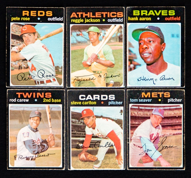 1971 O-Pee-Chee Baseball Cards (290+) Including Jackson, McCovey, Carlton, Rose, Seaver, Carew, Aaron, Gibson, Munson, Garvey and Others