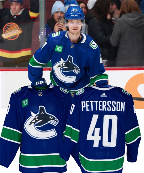 Elias Petterssons 2022-23 Vancouver Canucks Game-Worn Jersey with Team COA