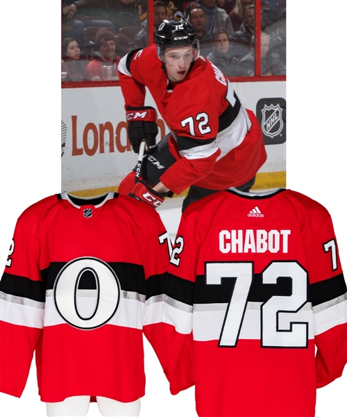 Thomas Chabots 2017-18 Ottawa Senators Game-Worn "Heritage" Third Rookie Season Jersey with Team COA - Photo-Matched!