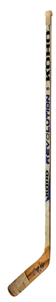 Jari Kurris 1996-97 Anaheim Mighty Ducks Signed Koho Revolution Game-Used Stick