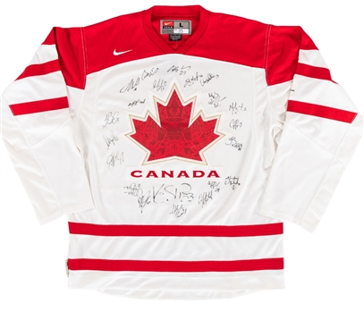 Team Canada 2010 Winter Olympics Gold Medal Champions Womens Hockey Team-Signed Jersey by 21 Including Wickenheiser, Poulin, Szabados, Hefford, Ouellette, Botterill and Others