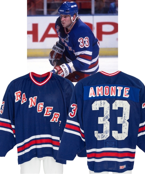 Tony Amontes Early-1990s New York Rangers Pre-Season/Training Camp Game-Worn Jersey with LOA