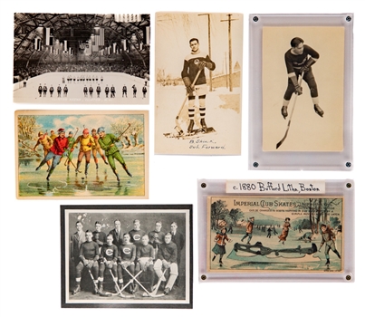 Late-1800s to 1950s Hockey Postcard and Photo Collection of 37 Including 19 Olympic Related 