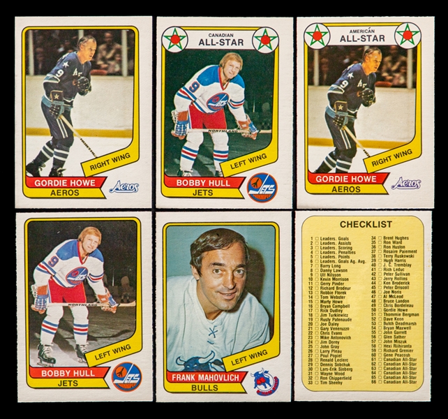 1976-77 O-Pee-Chee WHA Hockey Near Complete Set (131/132) and 1977-78 O-Pee-Chee WHA Complete 66-Card Sets (2)