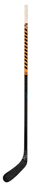 Zack Hymans 2023-24 Edmonton Oilers Signed Warrior Covert QR5 Pro Game-Used Stick - 54 Goal Season! - Photo-Matched! 