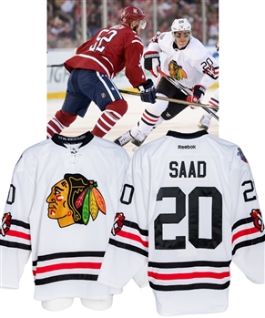 Brandon Saads 2015 NHL Winter Classic Chicago Black Hawks Game-Worn First Period Jersey with NHL/MeiGray LOA