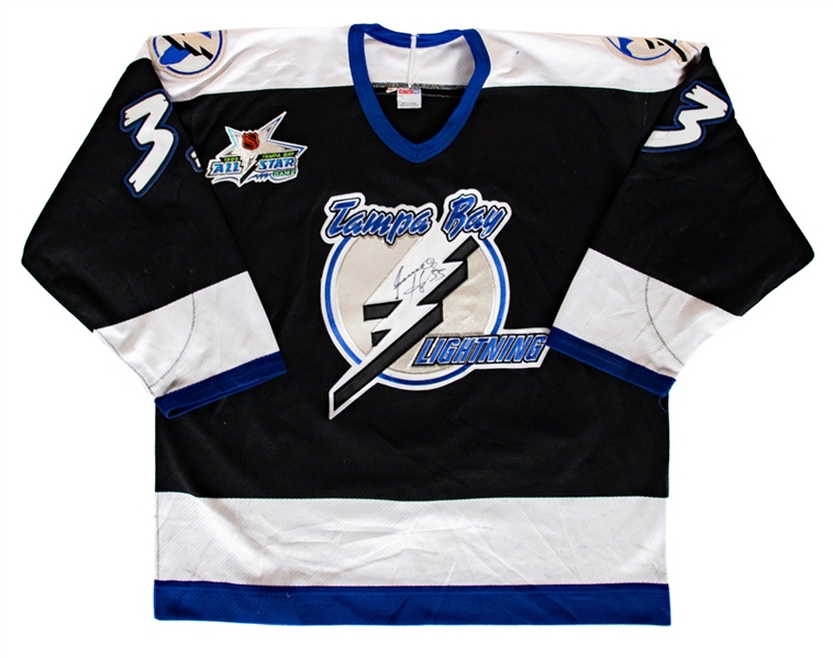 Benoit Hogues 1998-99 Tampa Bay Lightning Signed Game-Worn Jersey with Team COA - 1999 All-Star Game Patch! 