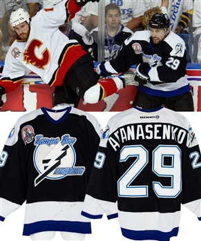 Dmitri Afanasenkovs 2003-04 Tampa Bay Lightning Game-Worn Stanley Cup Finals Rookie Season Jersey with LOA - 2004 Stanley Cup Finals Patch! - Photo-Matched!