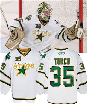 Marty Turcos 2007-08 Dallas Stars Game-Worn Regular Season and Playoffs Jersey with LOAs - Photo-Matched!