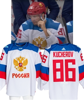 Nikita Kucherovs 2016 World Cup of Hockey Team Russia Signed Game-Worn Jersey - Fanatics Authenticated! - Video-Matched!