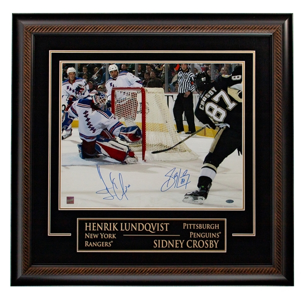 Sidney Crosby and Henrik Lundqvist Dual-Signed Framed Photo with Frameworth COA (29 3/4" x 30 3/4")