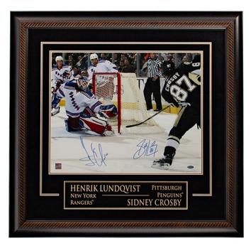 Sidney Crosby and Henrik Lundqvist Dual-Signed Framed Photo with Frameworth COA (29 3/4" x 30 3/4")