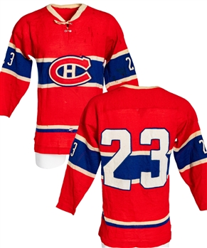 Vintage Late-1950s/Early-1960s Montreal Canadiens #23 Pro-Style Wool Jersey 