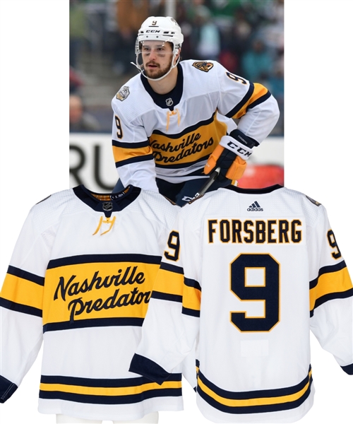 Filip Forsbergs 2020 NHL Winter Classic Nashville Predators Game-Worn First Period Jersey