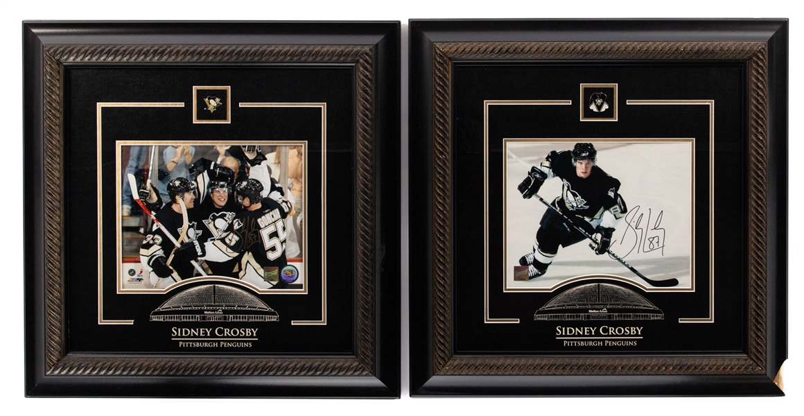 Sidney Crosby Pittsburgh Penguins "Goal Scorer" and "On the Prowl" Rookie-Era Signed Framed Photos with COAs (20" x 20")