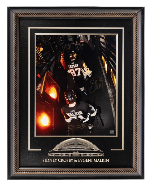 Sidney Crosby and Evgeni Malkin Pittsburgh Penguins Dual-Signed Framed Photo (26 ½” x 33 ½”)