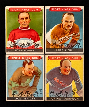 1933-34 Goudey Sport Kings Hockey Complete 4-Card Set Plus Wrapper