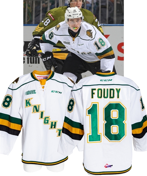 Liam Foudys 2016-17 OHL London Knights Game-Worn Jersey - Photo-Matched! 