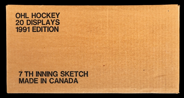 1990-91 Seventh Inning Sketch OHL Hockey Factory Sealed Case Containing 20 Unopened Boxes - Eric Lindros Pre-Rookie Card!