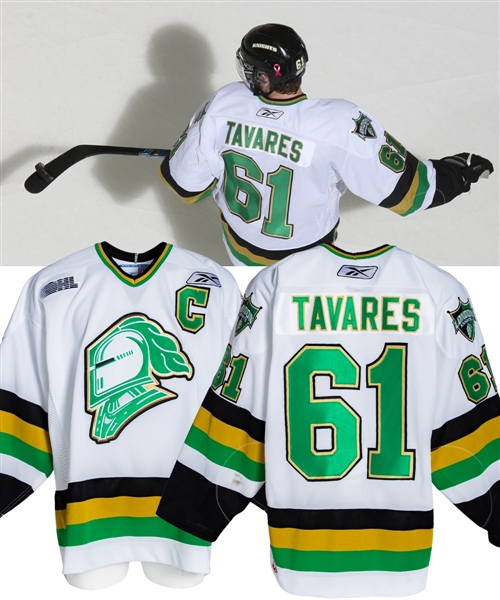 John Tavares 2008-09 OHL London Knights Game-Worn Captains Jersey with Team LOA - Worn for 200th Goal of OHL Career! 