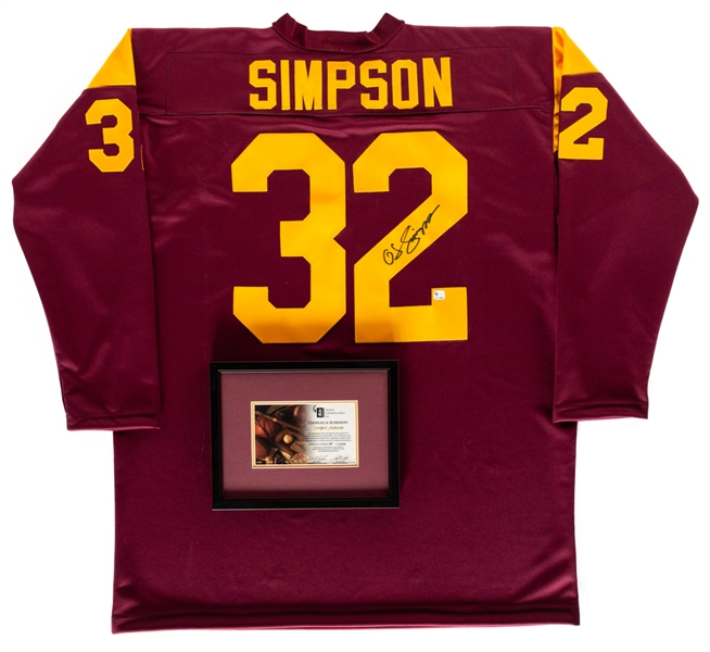 Deceased HOFer OJ Simpson Signed USC Trojans Jersey with COA and JSA Auction LOA