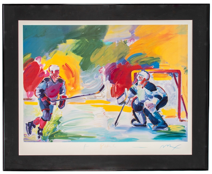 Phil Espositos 1996 "NHL" Peter Max Limited-Edition Framed Serigraph #100/100 Signed by Max from His Personal Collection with His Signed LOA