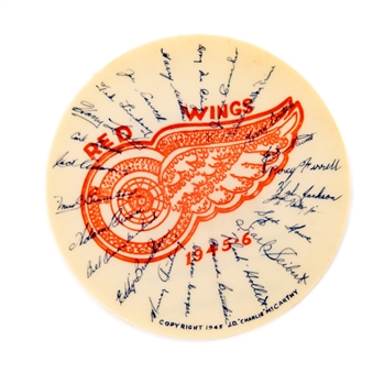 Detroit Red Wings 1945-46 J.D. McCarthy Holiday Greeting Promotional Disc with Facsimile Autographs