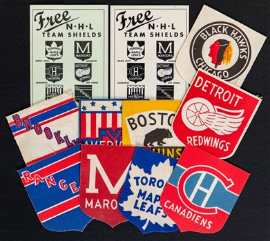 Bee Hive 1934-43 Premium NHL Team Shield / Crest Complete Set of 9