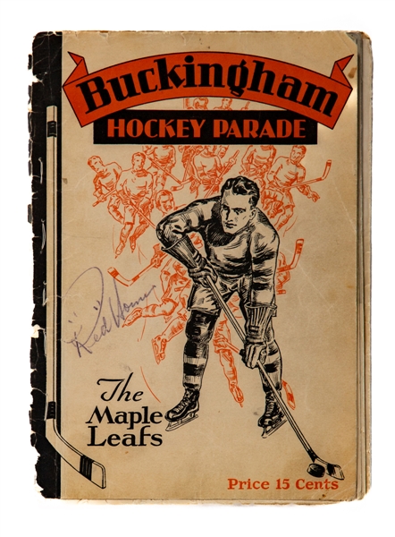 Toronto Maple Leafs Team-Signed 1934-35 Buckingham Hockey Parade Booklet with LOA - Includes Deceased HOFers Conacher, Irvin, Hainsworth, Jackson, Primeau, Bailey, Horner, Day & Clancy