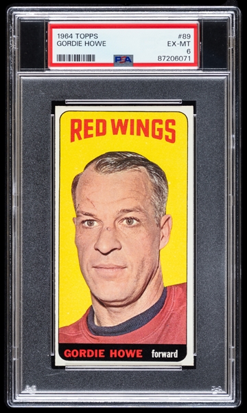 1964-65 Topps "Tall Boys" Hockey Card #89 HOF Gordie Howe - Graded PSA 6